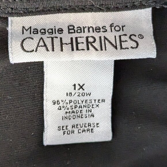 MAGGIE BARNES FOR CATHERINES Black Knit Short Sleeve Blouse Top; Size 1X - Picture 5 of 6